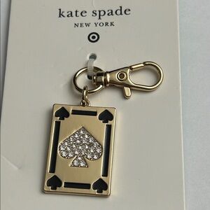 Kate Spade x Target Gold and Black playing card Spade Bag Charm New